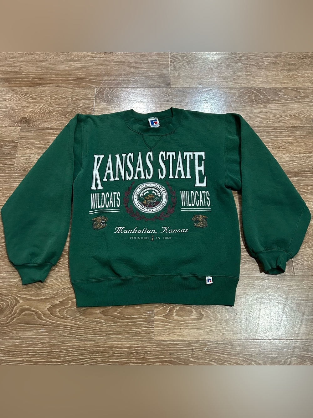 Vintage 90s Kansas State Wildcats Russell Athletic Crewneck Sweatshirt Small